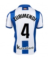 Moške Nogometnih dresov Real Sociedad Martin Zubimendi #4 Domači 2024-25 Kratki rokavi